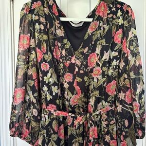 LC Lauren Conrad Floral Maxi Dress - Black, Pink, Green